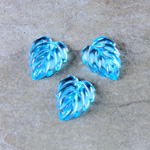 Preciosa Glass Flat Back Leaf 12MM AQUA Foiled