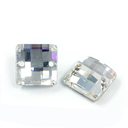 Asfour Crystal Flat Back Sew-On Stone - Square CheckTop 12MM CRYSTAL