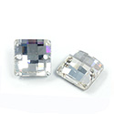 Asfour Crystal Flat Back Sew-On Stone - Square CheckTop 12MM CRYSTAL