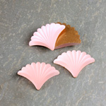 Glass Cabochon - Fan/Shell Shape 19x14MM MATTE ROSALINE Foiled