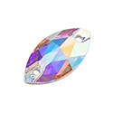 Preciosa Crystal Flat Back 2-Hole Sew-On Foiled Stone - Navette 12x6MM CRYSTAL AB