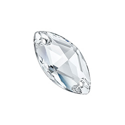 Preciosa Crystal Flat Back 2-Hole Sew-On Foiled Stone - Navette 18x9MM CRYSTAL