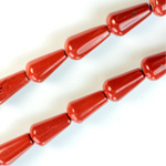 Gemstone Bead - Pear Smooth 15x8MM RED JASPER