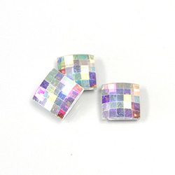 Asfour Crystal Flat Back Stone - Chessboard Square 08MM CRYSTAL AB