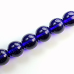 Czech Pressed Glass Bead - Smooth Round 12MM COBALT