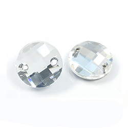 Asfour Crystal Flat Back Sew-On Stone - Round CheckTop 12MM CRYSTAL