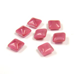 Glass Point Back Buff Top Stone Opaque Doublet - Square 06x6MM PINK MOONSTONE