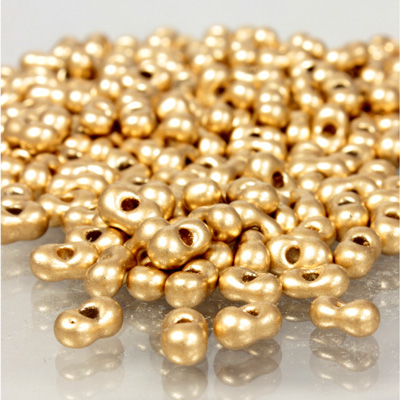 Preciosa Czech Glass Seed Bead - Farfalle 03.2x6.5MM MATTE GOLD 01710