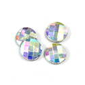 Asfour Crystal Flat Back Stone - Chessboard Round  10MM CRYSTAL/AB