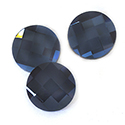 Asfour Crystal Flat Back Stone - Chessboard Round  14MM DENIM BLUE