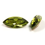 Preciosa Crystal Point Back Fancy Stone - Navette 15x7MM OLIVINE