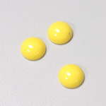 Plastic Flat Back Opaque Cabochon - Round 11MM BRIGHT YELLOW