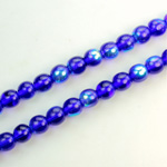 Czech Pressed Glass Bead - Smooth Round 06MM COBALT AB