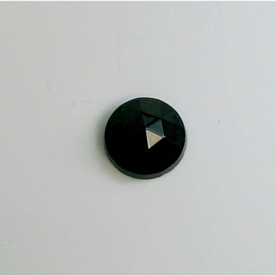 Glass Flat Back Opaque Rauten Rose - Round 11MM JET