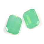 Cut Crystal Point Back Fancy Stone Foiled - Cushion Octagon 18x13MM OPAL GREEN