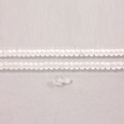 Czech Pressed Glass Bead - Smooth Rondelle 4MM MATTE CRYSTAL