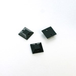 Plastic Flat Back Faceted 2-Hole Opaque Sew-On Stone - Square 8MM JET