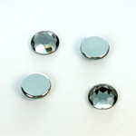 Plastic Flat Back Foiled Rose Cut Rhinestone - Round 11MM BLACK DIAMOND