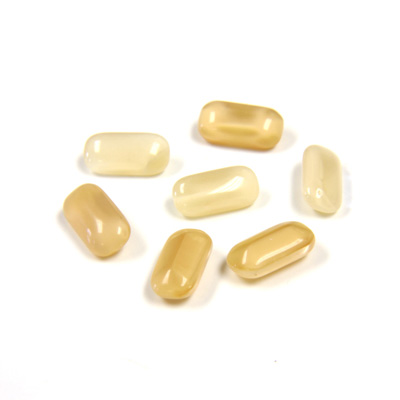 Glass Point Back Buff Top Stone Opaque Doublet - Cushion Octagon 08x4MM BEIGE MOONSTONE