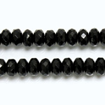 Czech Glass Fire Polish Bead - Rondelle Donut 07x4MM JET