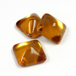 Glass High Dome Foiled Cabochon - Square 12x12MM TOPAZ