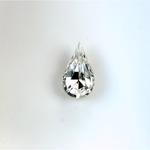 Glass Point Back Foiled Tin Table Cut (TTC) Stone - Pear 10x6MM CRYSTAL