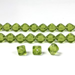 Czech Pressed Glass Bead - Smooth Bicone 06MM OLIVINE