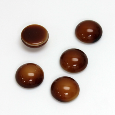 Glass Medium Dome Cabochon - Round 11MM BROWNHORN