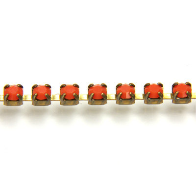 Preciosa Crystal Rhinestone Cup Chain - PP14 (SS6.5)  CORAL-RAW