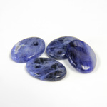 Gemstone Flat Back Single Bevel Buff Top Stone - Oval 14x10MM SODALITE