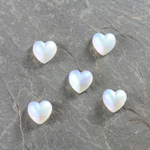 Glass Cabochon - Heart 08MM MATTE CRYSTAL AB Foiled