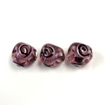 Czech Glass Lampwork Bead - Irregular 12MM LT AMETHYST with Swirl Design 20214