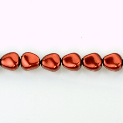 Czech Glass Pearl Bead - Potato 11x9.5MM DK COPPER 14322