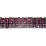 Czech Rhinestone Rondelle - Square 06MM FUCHSIA-BLACK