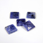 Gemstone Flat Back Single Bevel Buff Top Stone - Square 08x8MM SODALITE