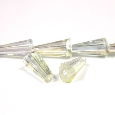 Chinese Cut Crystal Bead - Fancy Cone 12x6MM CRYSTAL AB