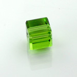 Chinese Cut Crystal Bead 18 Facet - Cube 04x4MM PERIDOT