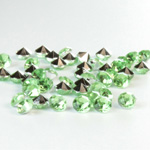 Plastic Point Back Foiled Chaton - Round 3MM PERIDOT