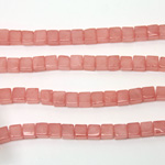 Gemstone Bead - Cube Smooth 06x6MM ROSE QUARTZ