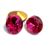 Swarovski Crystal Foiled Point Back Tin Table Cut (TTC) Fancy Stone - Oval 12x10MM FUCHSIA