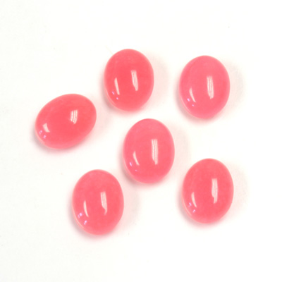 Gemstone Flat Back Cabochon - Oval 10x8MM QUARTZ DYED #98 SALMON