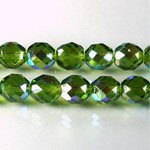 Czech Glass Fire Polish Bead - Round 10MM OLIVINE AB