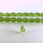 Czech Glass Fire Polish Bead - Pear 07x5MM OLIVINE