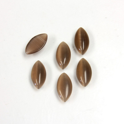 Fiber-Optic Cabochon - Navette 10x5MM CAT'S EYE BROWN