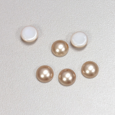 Glass Medium Dome Cabochon Pearl Spray Finish - Round 08MM DARK ROSE