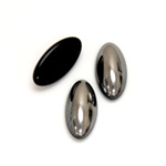 Glass Medium Dome Cabochon - Coated Oval 18x9MM HEMATITE