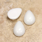 Glass Medium Dome Cabochon - Pear 18x13MM CHALKWHITE