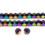 Cut Crystal Bead - Cube 6x6MM RUBY IRIS