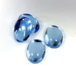 Plastic Flat Back Foiled Cabochon - Oval 14x10MM LT SAPPHIRE