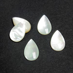 Shell Flat Back Cabochon - Pear 13x8MM WHITE MOP